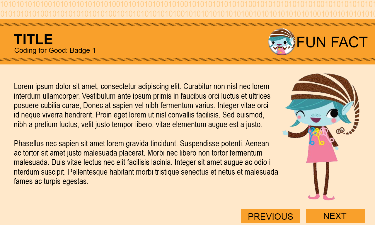 Brown/Orange Girl Scout Template Layout for Course on Coding