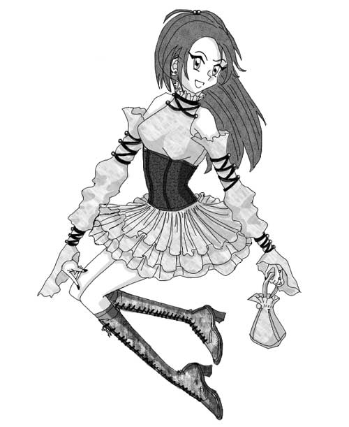 Comic Art Work - Black and White, Girl